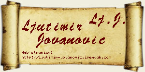 Ljutimir Jovanović vizit kartica
